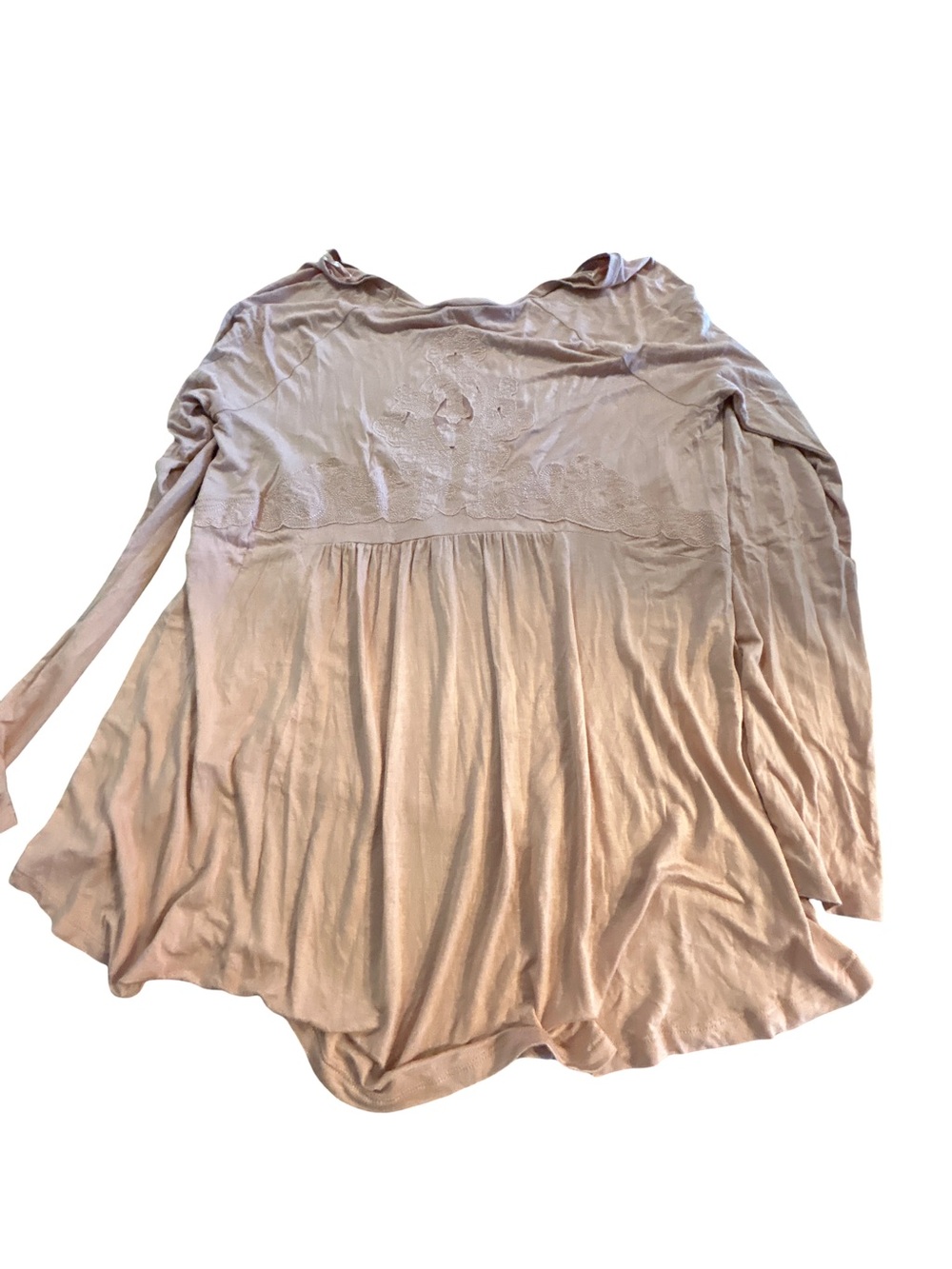Cloud Chaser Soft Girl Peach Fairycore  Lace Embroidered Tunic Top L Whimsigoth